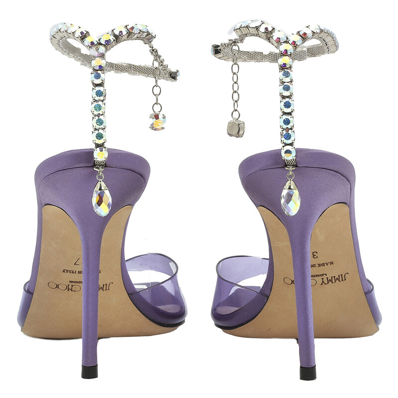 Jimmy Choo Saeda Crystal Embellished Sandals, Brand Size 35 ( US