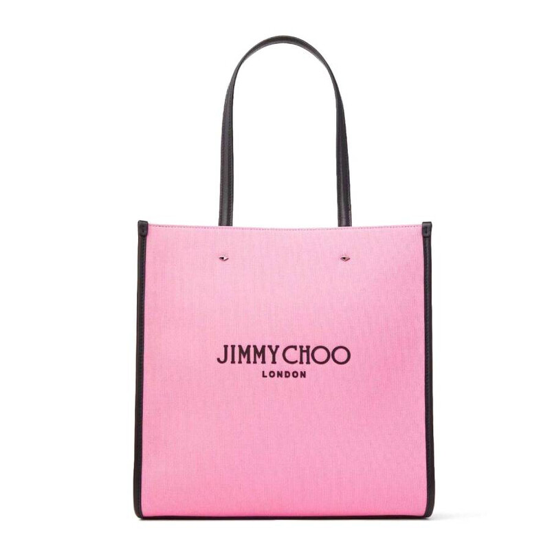 Jimmy Choo N/S Medium Logo Tote Bag 232N/S TOTE/M CZM CANDY PINK