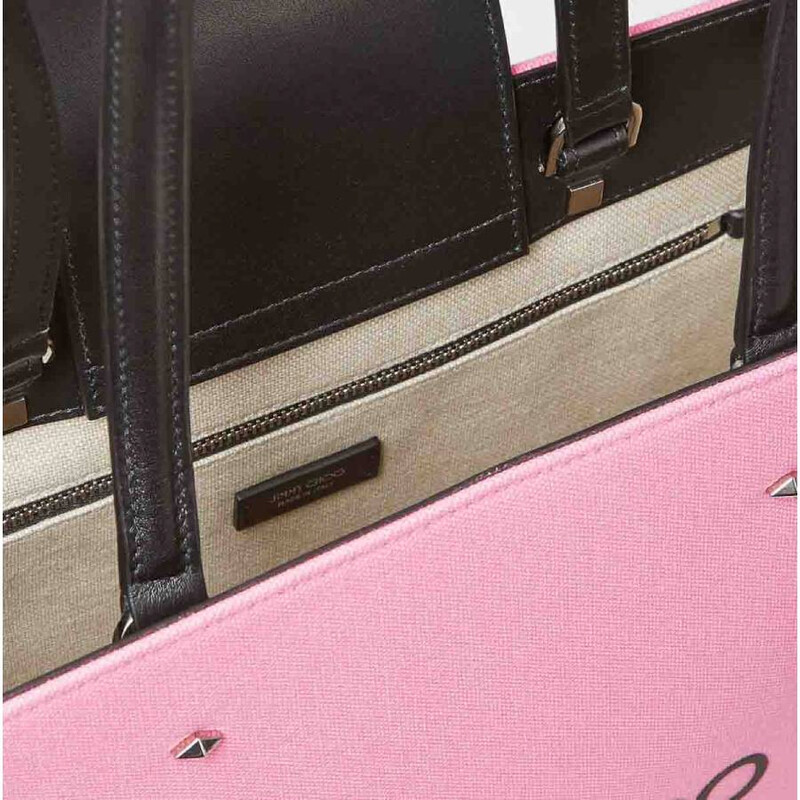 Jimmy Choo N/S Medium Logo Tote Bag 232N/S TOTE/M CZM CANDY PINK