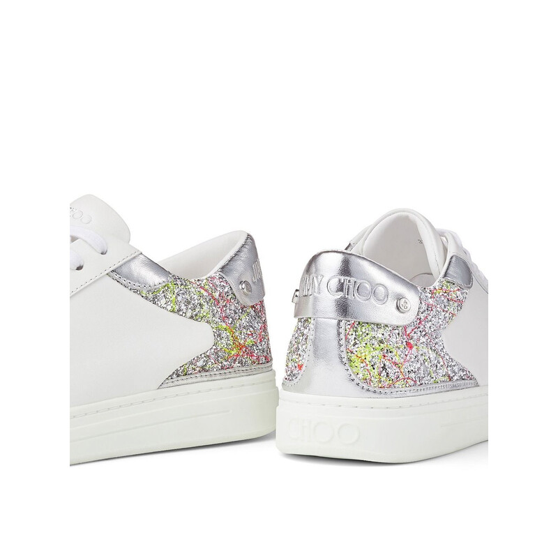 Jimmy Choo Rome/F Leather Low-Top Sneakers, Brand Size 34 ( US