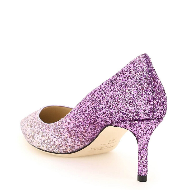 Jimmy Choo Romy 60 Glitter Pointy Toe Pumps, Brand Size 34 ( US