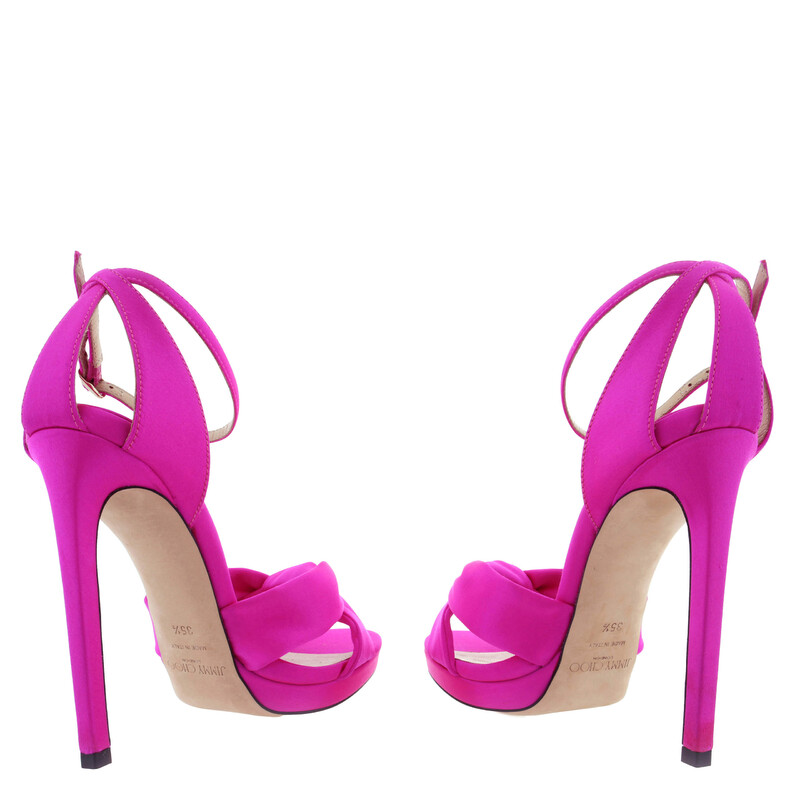 Jimmy Choo Rosie 120 Satin Sandals, Brand Size 34 ( US Size 4