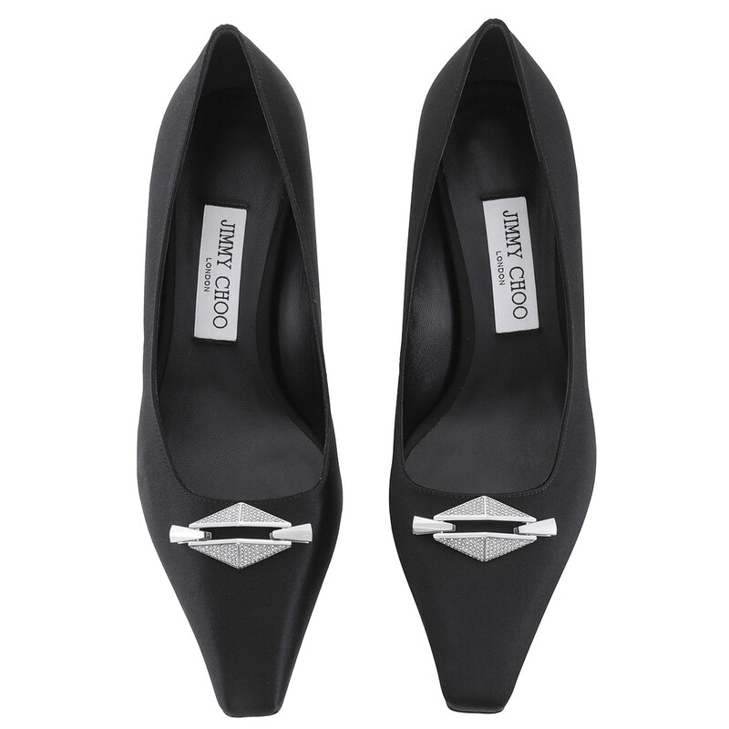 Jimmy Choo Ryker Embellished Satin Pumps, Brand Size 37 ( US Size