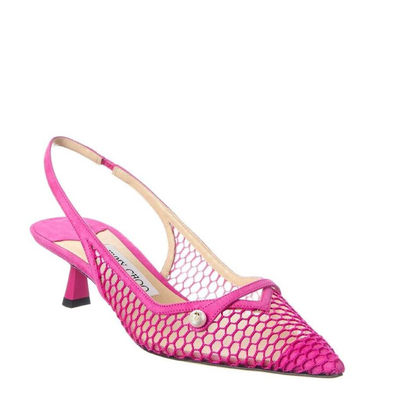 Jimmy Choo Womens Amita 45 Fuchsia / Fuchsia Slingback Heels
