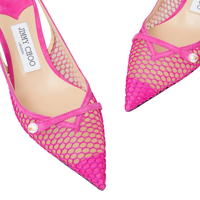 Jimmy Choo Womens Amita 45 Fuchsia / Fuchsia Slingback Heels