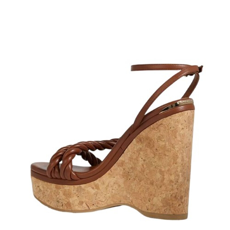 Jimmy Choo Womens Diosa Wedge 130 Tan Sandal Wedge, Brand Size 35