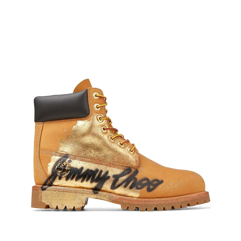Jimmy Choo X Timberland 6 Inch Graffiti Boots, Size 5.5