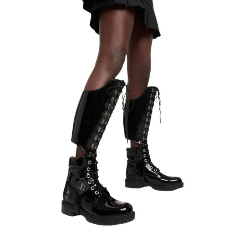 超美品JIMMY CHOO ブラック長靴 ストラップ付き Jimmy Choo x Timberland Womens Convertible Boots, Size 6.5