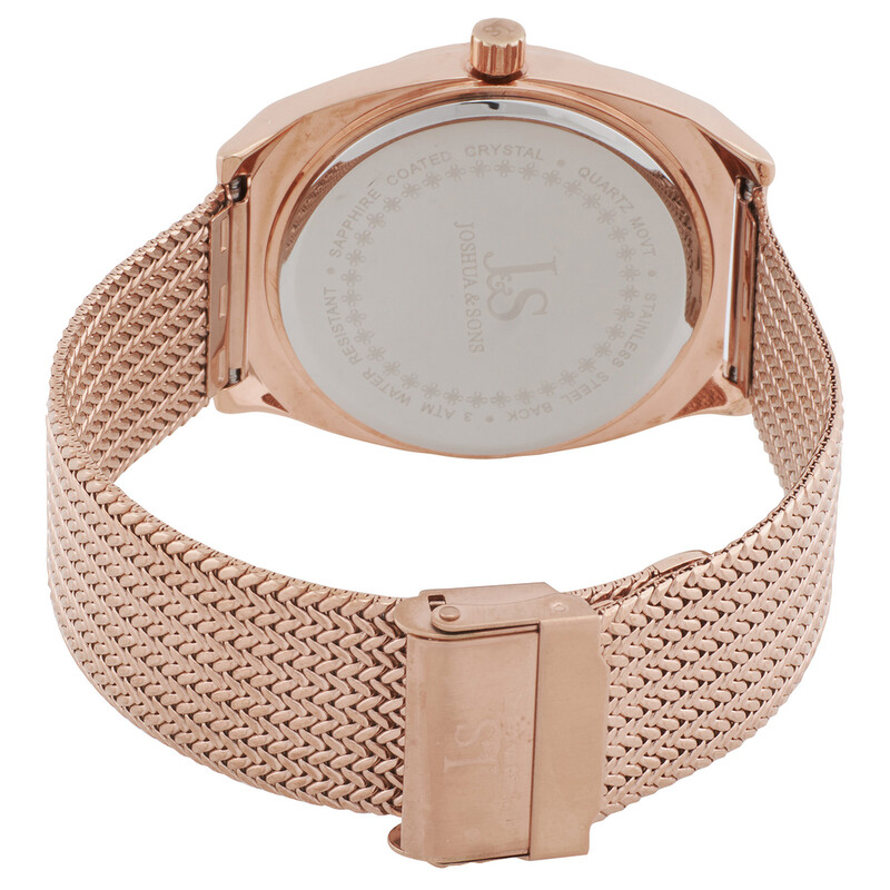 Joshua And Sons Quartz Black Dial Rose Gold-tone Men's Watch