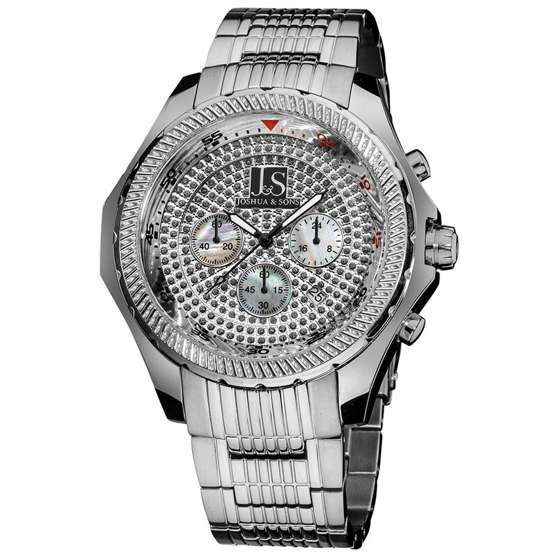 ⭐︎joshua⭐︎ Men's Joshua & Sons Quartz Multifunction Dual Time Stiched Leather