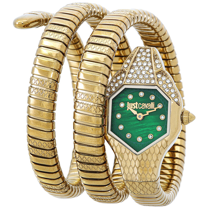 Just Cavalli Snake Green Dial Ladies Watch JC1L193M0035