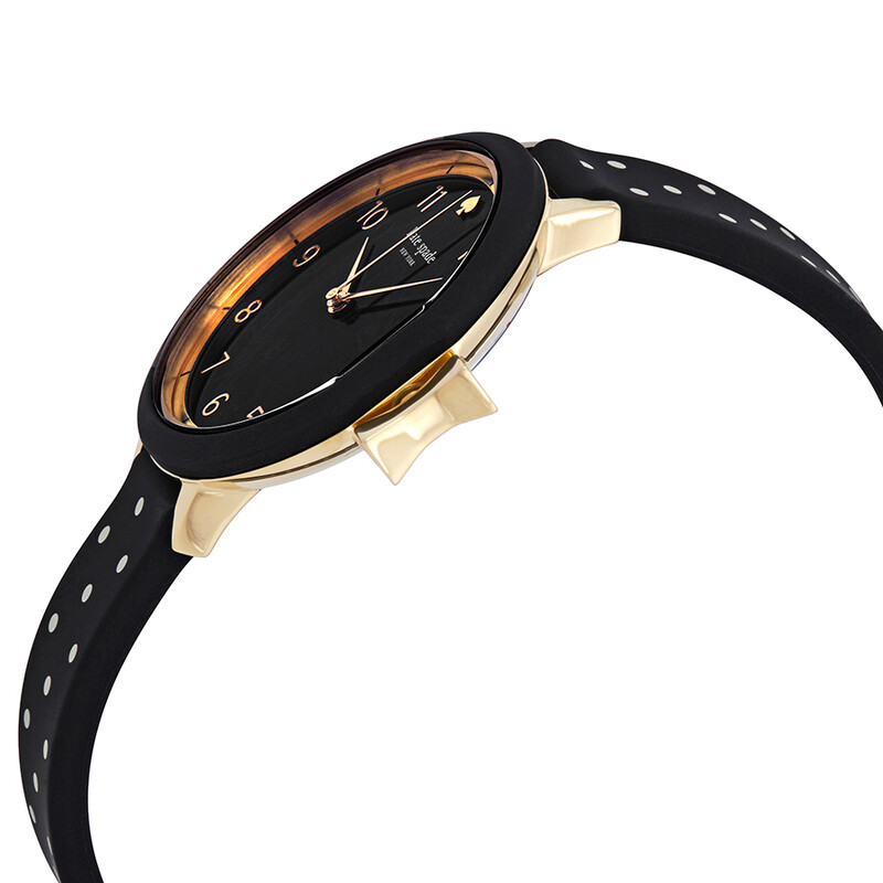Kate Spade Park Row Black Dial Polka Dot Silicone Ladies Watch