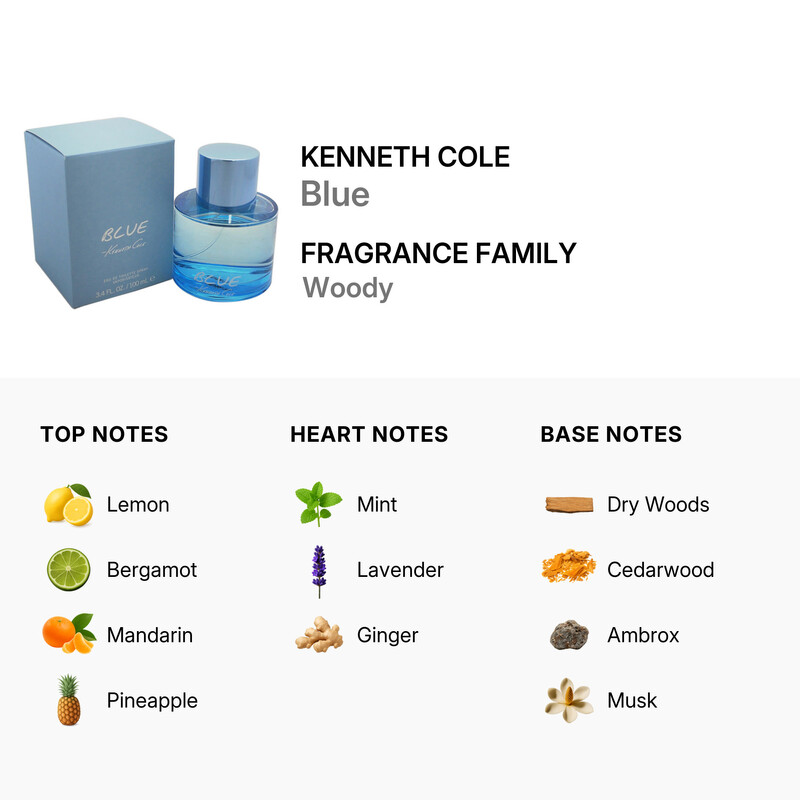 Kenneth Cole Blue by Kenneth Cole EDT Spray 3.4 oz (100 ml) (m