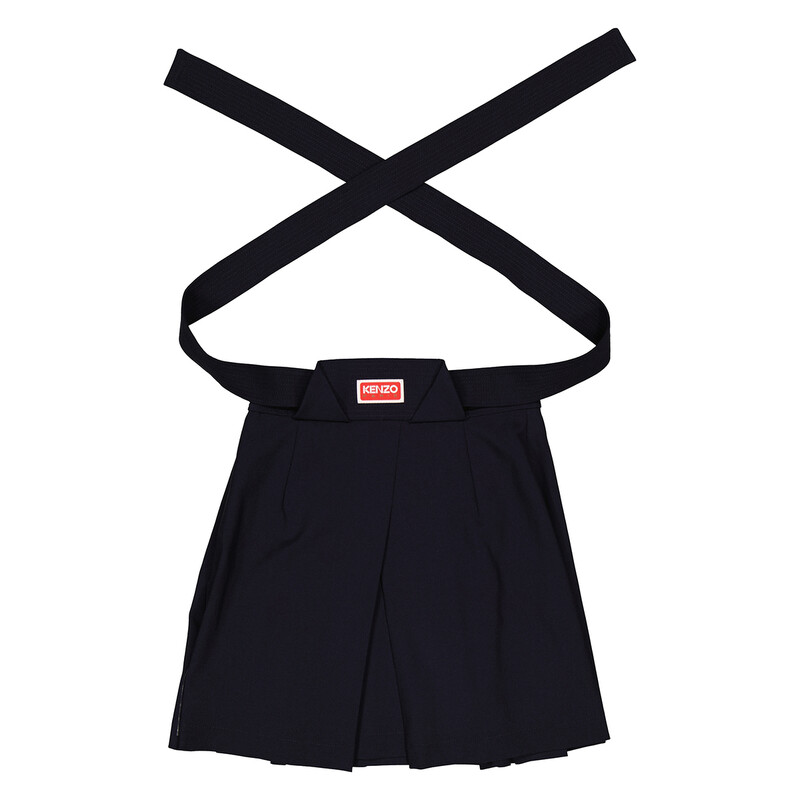 Kenzo A-Line Virgin Wool Pleated Mini Skirt, Brand Size 38 (US