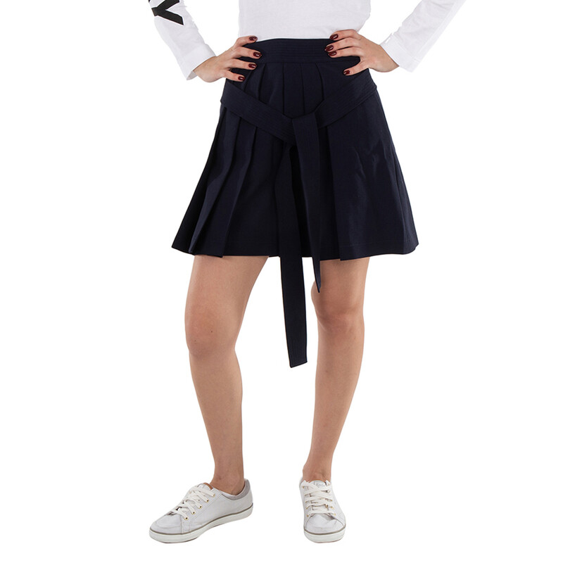 Kenzo A-Line Virgin Wool Pleated Mini Skirt, Brand Size 38 (US