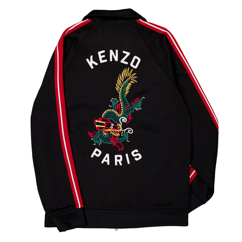 Kenzo Dragon Print Long Sleeve Sweater, Size Large FE55SW1644MZ