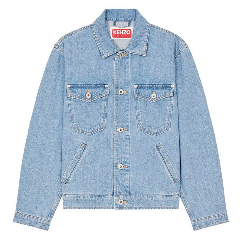 Kenzo Embroidered Trucker Long Sleeve Jacket, Size Small