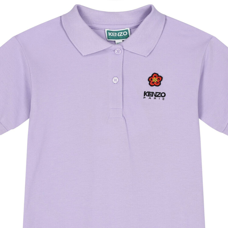 Kenzo Girls Lilac Boke Flower Polo Dress, Size 8Y K60678-925