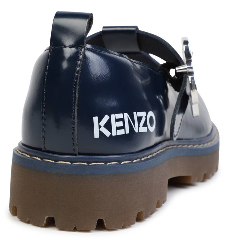 Kenzo Kids Buckled Leather Mary-Janes, Brand Size 34 (3 Kids