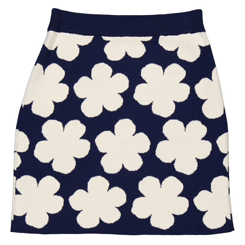 Kenzo Ladies Midnight Blue Jacquard Poppy Skirt, Size Medium