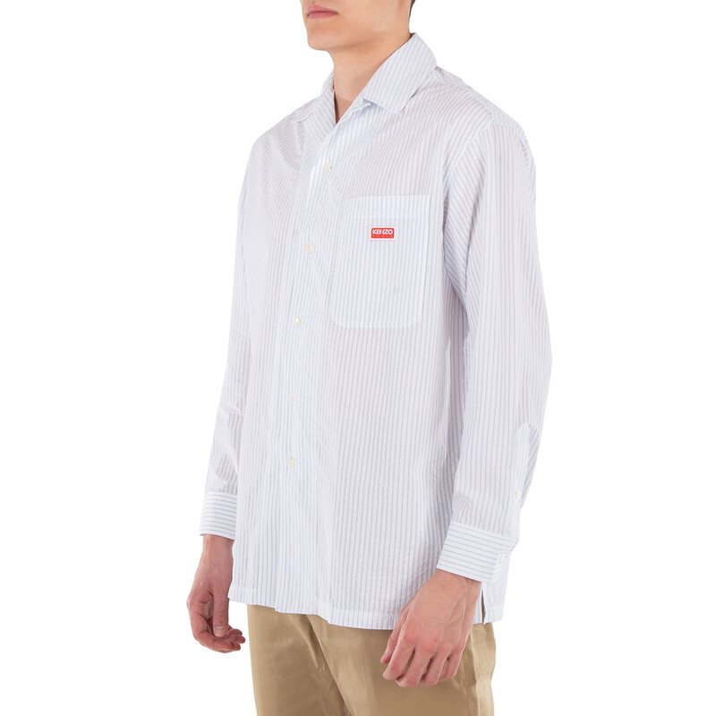 Kenzo Striped Long Sleeve Shirt, Size Medium FE55CH5249LD-63