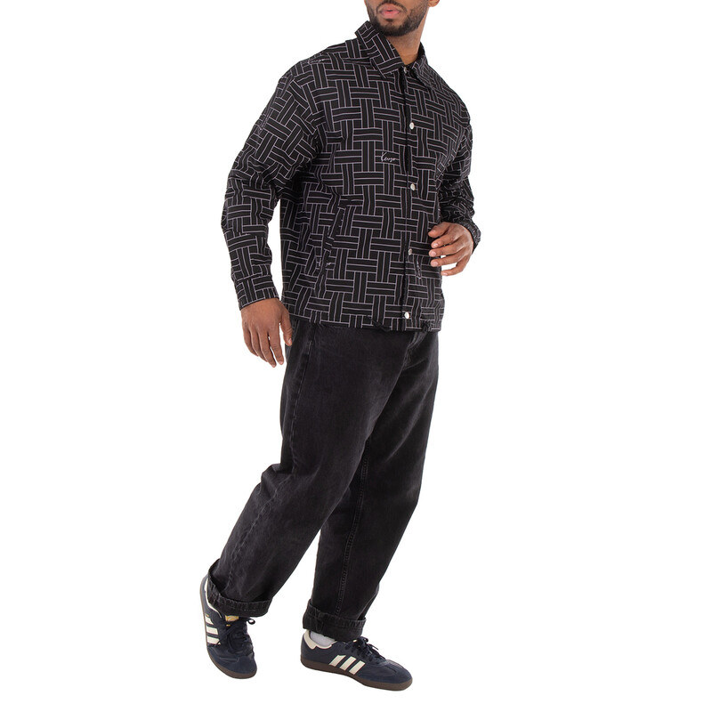 KENZO パッチワーク柄 長袖シャツ KENZO PACHINKO RELAX BLACK LONGSLEEVE