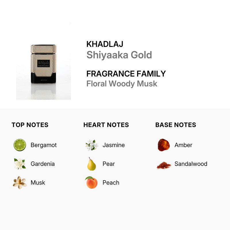Khadlaj Ladies Shiyaaka Gold EDP Spray 3.4 oz Fragrances