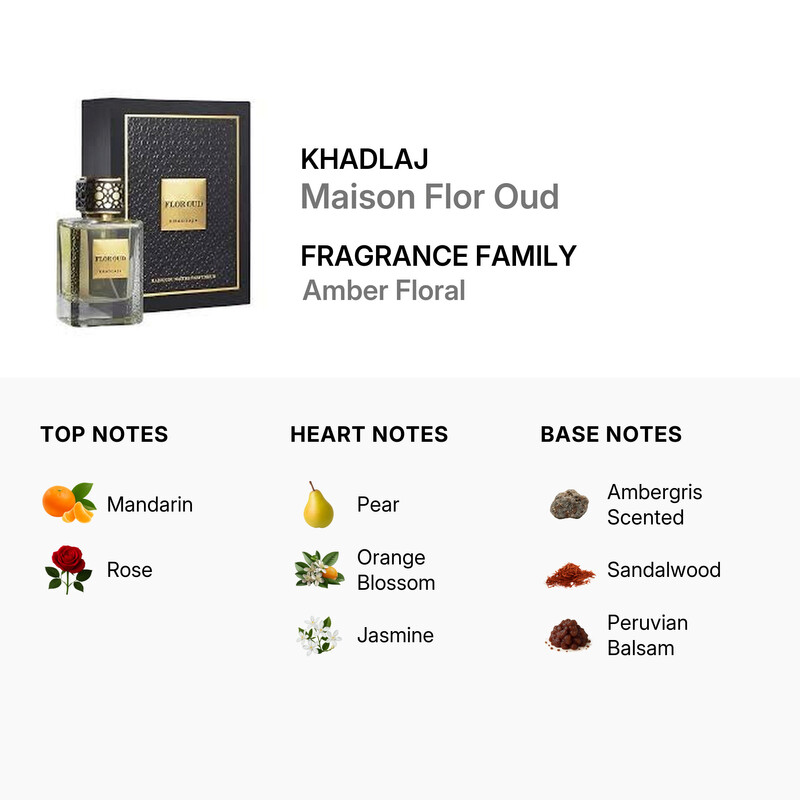 Khadlaj Men's Maison Flor Oud EDP Spray 3.4 oz Fragrances
