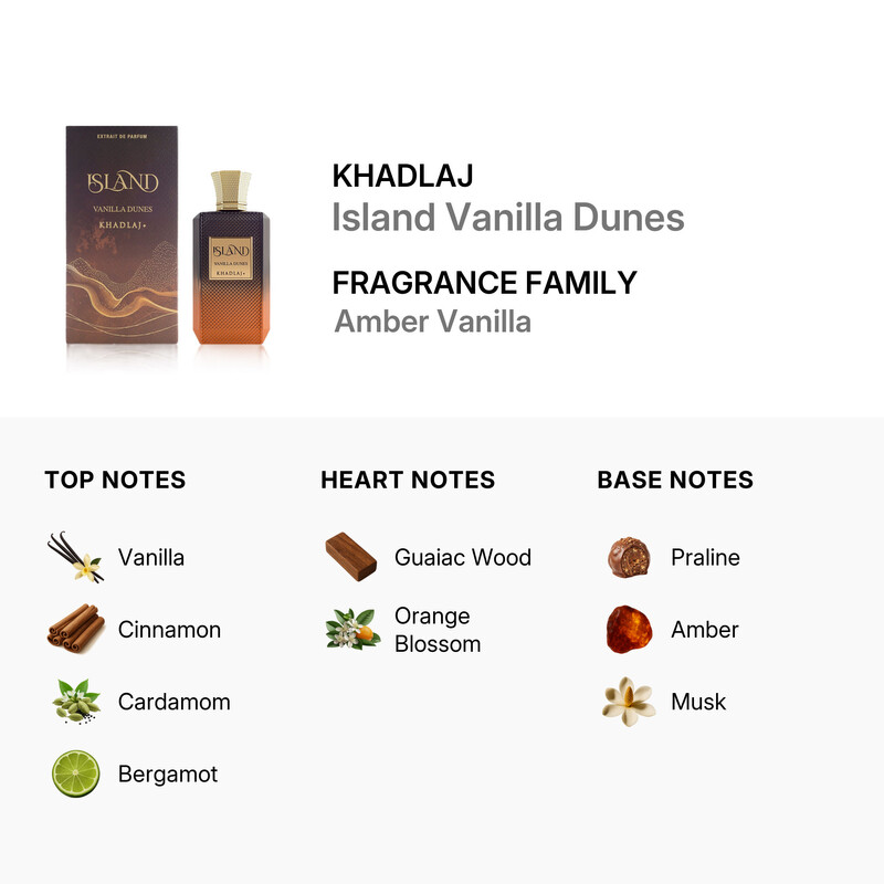 Khadlaj Unisex Island Vanilla Dunes Extrait de Parfum Spray 3.4 oz