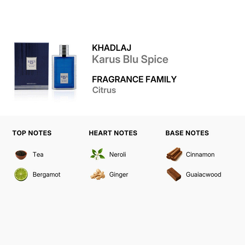 Khadlaj Unisex Karus Blu Spice EDP Spray 3.4 oz Fragrances
