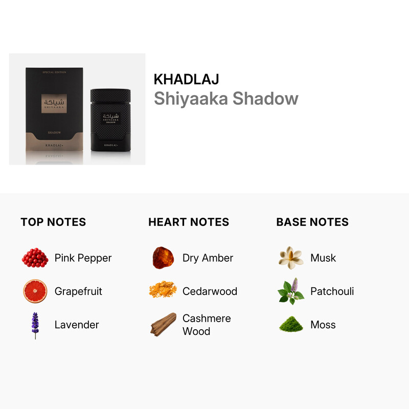 Khadlaj Unisex Shiyaaka Shadow EDP Spray 3.4 oz Fragrances
