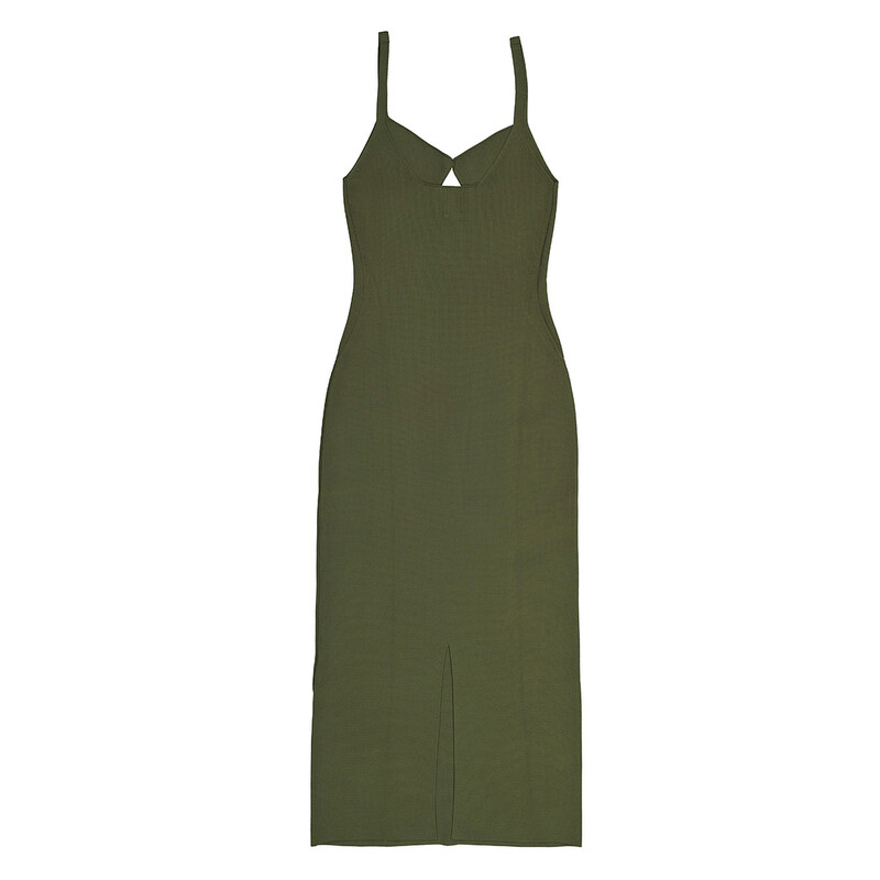 Khaite Ladies Seaweed Green Eden Knit Maxi Dress, Size Small