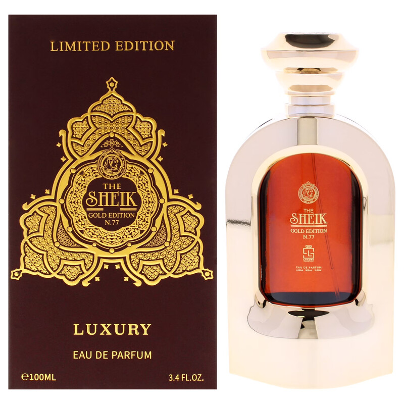 Khalis Men's Luxury Gold Edition The Sheik N.77 EDP Spray 3.4 oz Fragrances 6290360810720