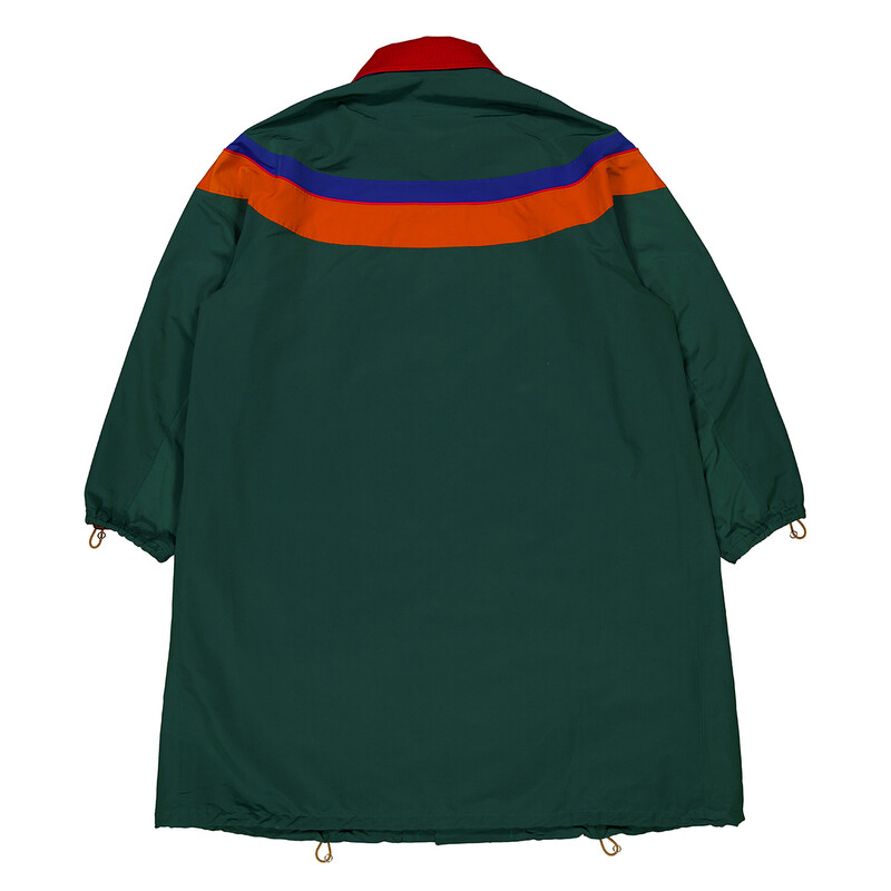Kolor Beacon Men's Green Colorblock Nylon Long Jacket, Brand Size