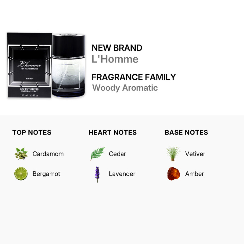 New Brand L Homme by New Brand for Men - 3.3 oz EDT Spray