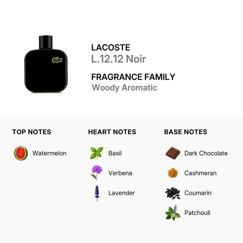 Lacoste L.12.12 Noir Intense / Lacoste EDT Spray 3.3 oz (100 ml