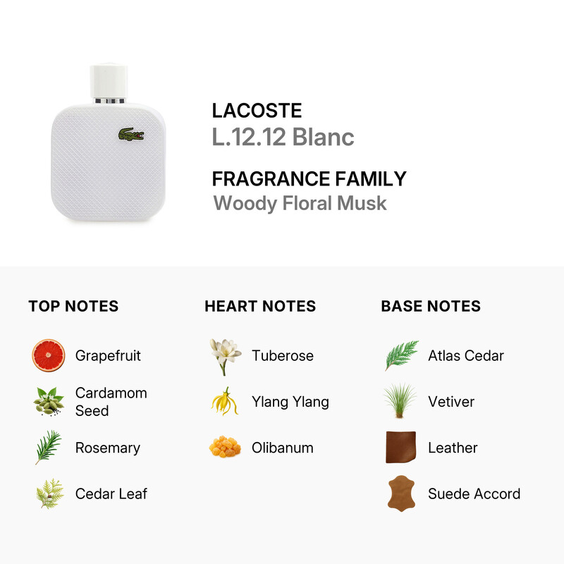 Lacoste L.12.12 Blanc / Lacoste EDT Spray (white) 3.3 oz (m