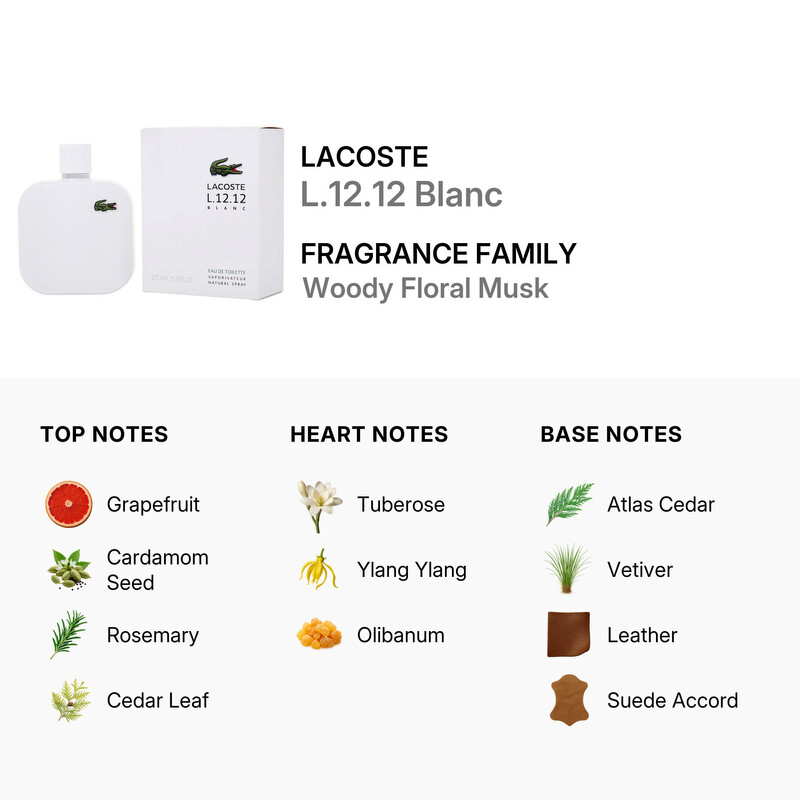 Lacoste L.12.12 Blanc / Lacoste EDT Spray (white) 5.9 oz (175ml