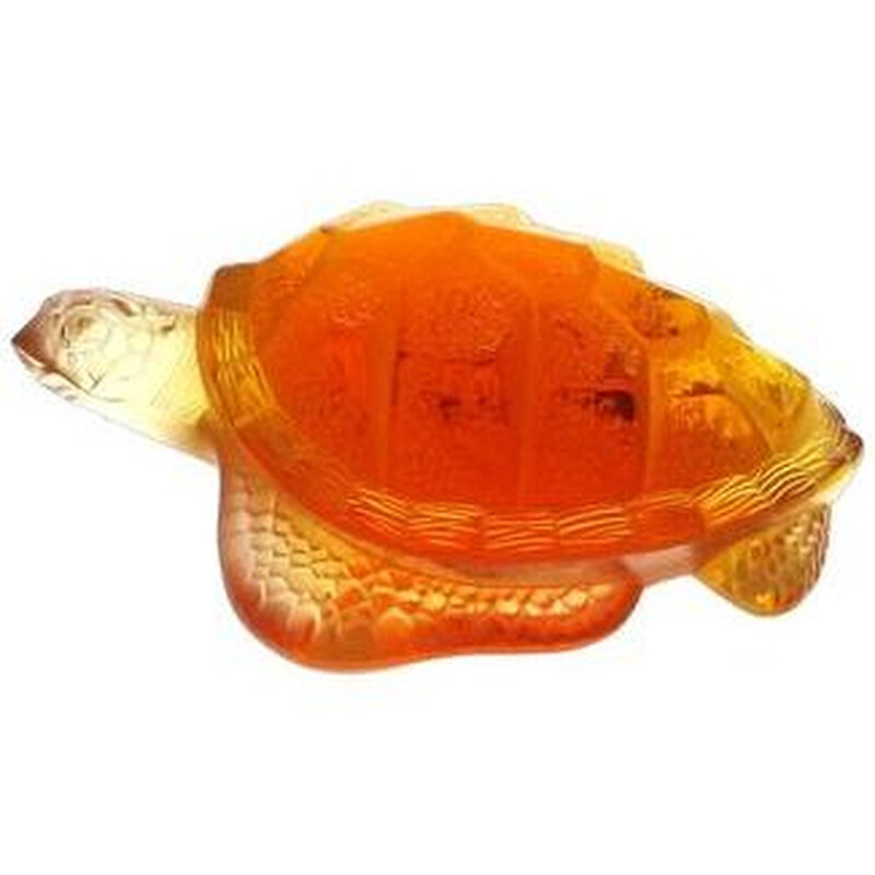Lalique Caretta Turtle Amber Crystal 14010 0090592038529