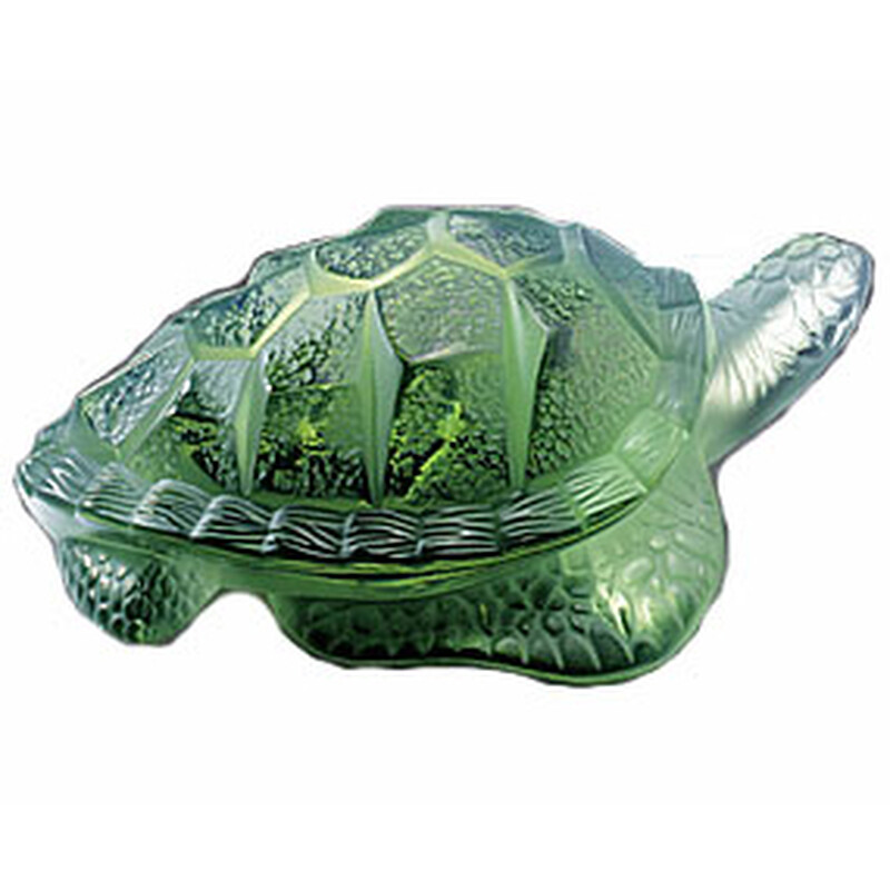LALIQUE ラリック　亀　置物 Lalique Caretta Turtle Green Crystal 14010 14011 0090592038536