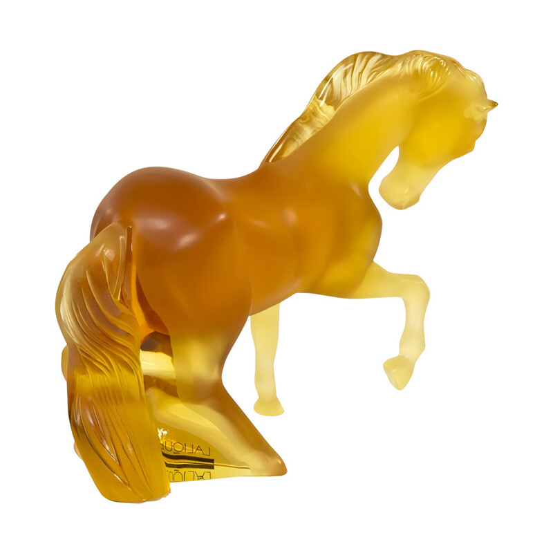 ラリック　馬　置物　アンバー　琥珀 Lalique Kazak Horse - Etsy 工芸品