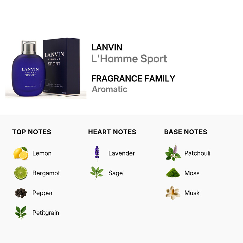 Lanvin Lhomme Sport / Lanvin EDT Spray 3.3 oz (m) 3386460060073
