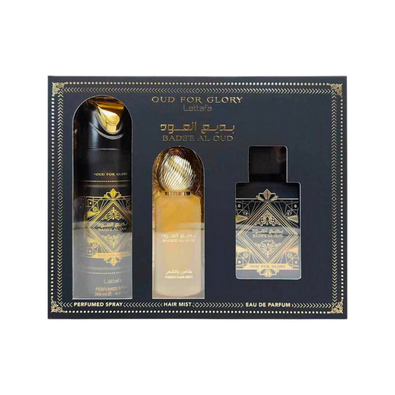 Lattafa Unisex Bade'e Al Oud Oud for Glory Gift Set Fragrances