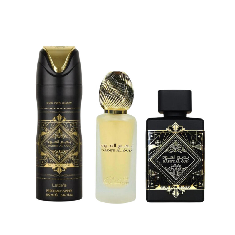 Lattafa Unisex Bade'e Al Oud Oud for Glory Gift Set Fragrances