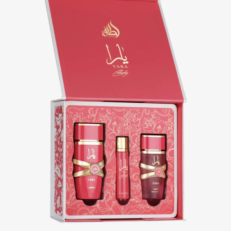 Lattafa Ladies Yara Candy 3pcs EDP Gift Set Fragrances