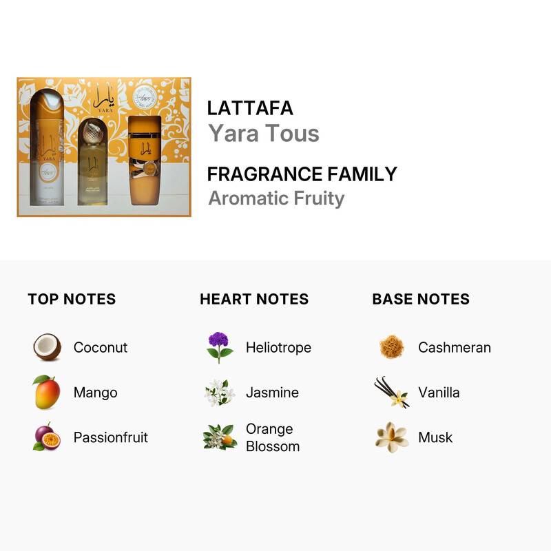 Lattafa Ladies Yara Tous Gift Set Fragrances 6290362340041