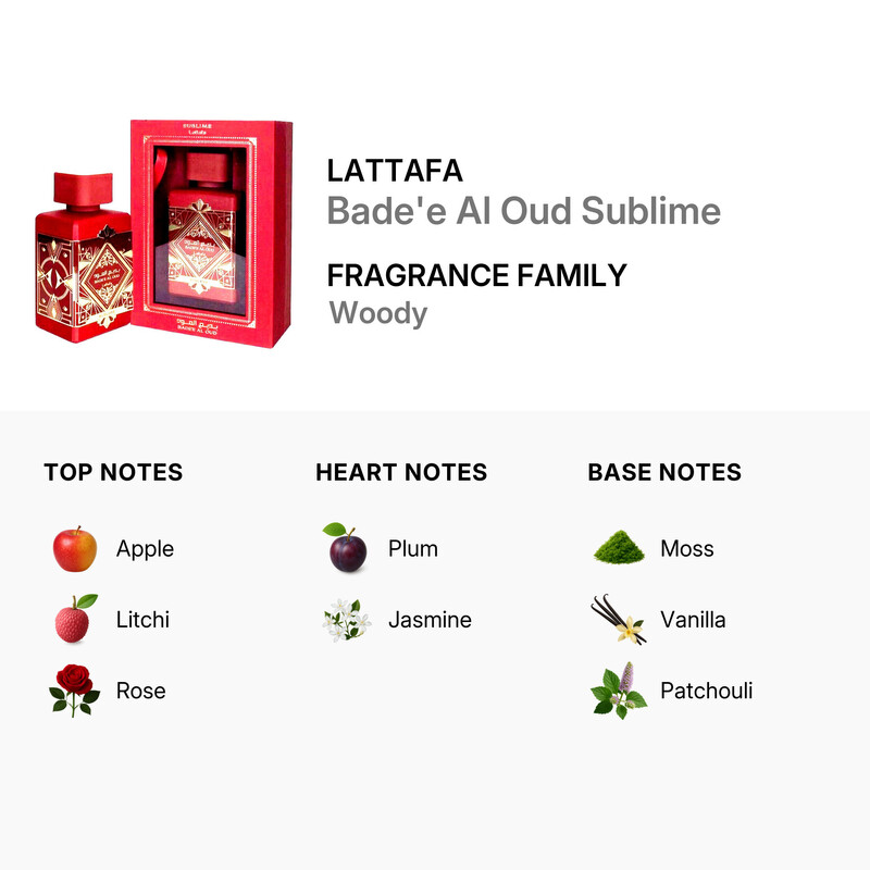 Lattafa Men's Bade'e Al Oud Sublime EDP 3.4 oz Fragrances