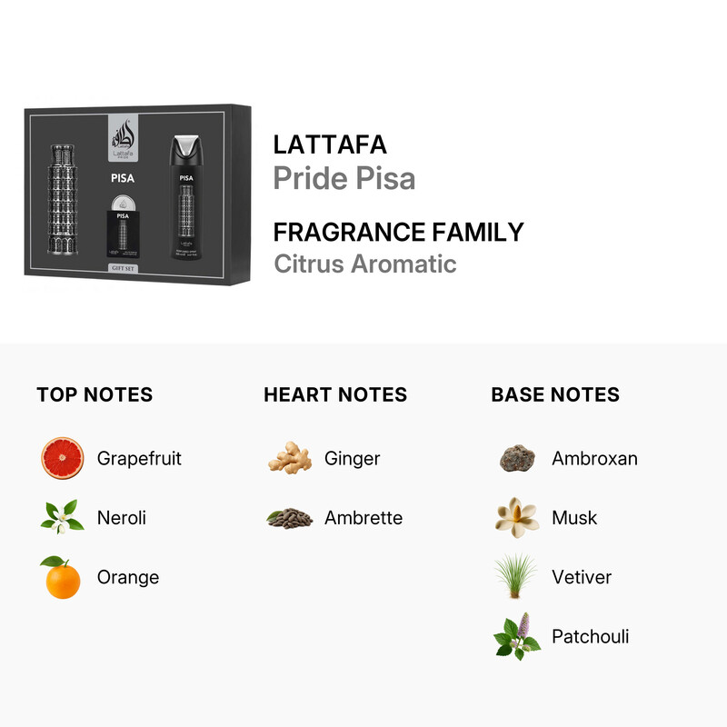 Lattafa Men's Pride Pisa Gift Set Fragrances 6290362347170