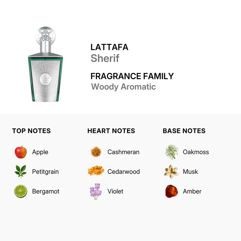 Lattafa Men's Sherif EDP Spray 3.4 oz Fragrances PLAT200100