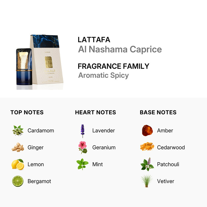 Lattafa Unisex Al Nashama Caprice EDP 3.4 oz Fragrances